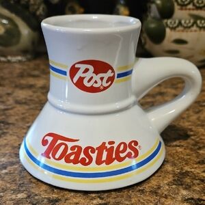 Vintage Post Toasties Cereal-Coffee Mug Cup Ceramic W/ No Spill Bottom